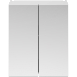 nuie Hudson Reed Fusion 2 Door Gloss White Wall Hung Fitted Mirror Cabinet - Size: 715 x 600 x 182mm - Wilko - thumbnail 5
