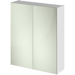 nuie Hudson Reed Fusion 2 Door Gloss White Wall Hung Fitted Mirror Cabinet - Size: 715 x 600 x 182mm - Wilko - thumbnail 4