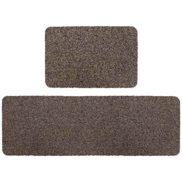 JVL Tanami Brown Barrier Doormat and Runner Set of 2 - Size: 50 x 75cm - JVL Homewares - Wilko - image 1