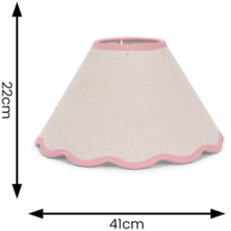 ValueLights Florie Scallop Pink Trim Large Shade - Size: 22 x 41 x 41cm - Cream - Wilko - thumbnail 5