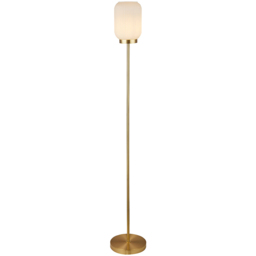 Lighting Collection Matson Frosted White Glass Floor Lamp - Size: 50.5 x 12 x 24cm - Frost White and Satin Antique Brass - Wilko - thumbnail 4