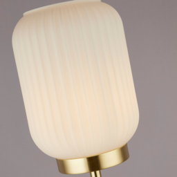 Lighting Collection Matson Frosted White Glass Floor Lamp - Size: 50.5 x 12 x 24cm - Frost White and Satin Antique Brass - Wilko - thumbnail 5