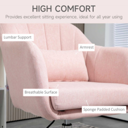 Portland Pink Stylish Retro Linen Swivel Tub Chair - Size: Single - Wilko - thumbnail 7