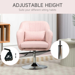 Portland Pink Stylish Retro Linen Swivel Tub Chair - Size: Single - Wilko - thumbnail 5