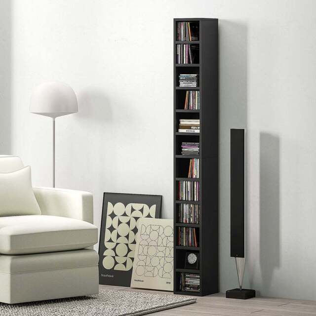 HOMCOM 204 CD Black Tall Bookshelf with Cubes - Size: 12 Shelf - Wilko - image 1