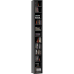 HOMCOM 204 CD Black Tall Bookshelf with Cubes - Size: 12 Shelf - Wilko - thumbnail 3