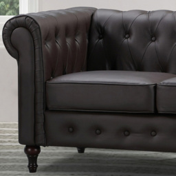 Richland 3 Seater Brown Leather Sofa - Artemis Home - Wilko - thumbnail 3