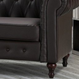Richland 3 Seater Brown Leather Sofa - Artemis Home - Wilko - thumbnail 4