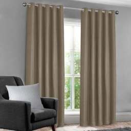 Velosso Waffle Natural Blackout Curtains 117 x 137cm - Size: W 117 x D 137cm - Cream - Wilko
