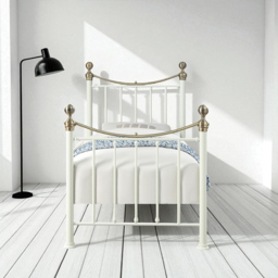 OAT Home Hampstead Single White and Brass Metal Bed - Wilko - thumbnail 7