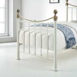 OAT Home Hampstead Single White and Brass Metal Bed - Wilko - thumbnail 5
