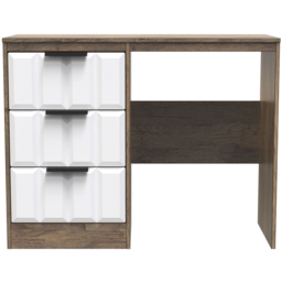 Crowndale New York 3 Drawer White Matt and Vintage Oak Dressing Table - Wilko - thumbnail 4