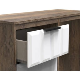 Crowndale New York 3 Drawer White Matt and Vintage Oak Dressing Table - Wilko - thumbnail 7