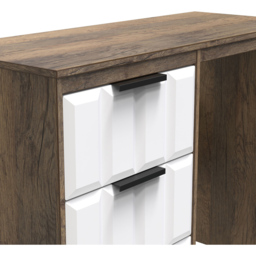 Crowndale New York 3 Drawer White Matt and Vintage Oak Dressing Table - Wilko - thumbnail 6