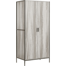 Vida Designs Brooklyn 2 Door Grey Industrial Wardrobe with Hanging Rail and Shelf - Wilko - thumbnail 3