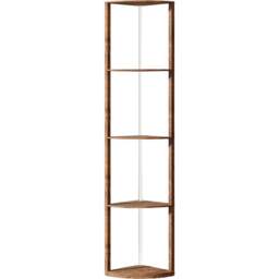 HOMCOM 5 Shelf Rustic Brown Dimmable RGB LED Floor Lamp - Size: 48 x 13 x 37cm - Wilko