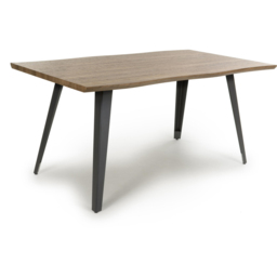 wilko Oslo 4 Seater Curved Edge Dining Table Oak - Natural - Shankar - thumbnail 4