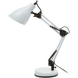 Premier Housewares Finley White Desk Lamp - Size: 16 x 18 x 47cm - Wilko