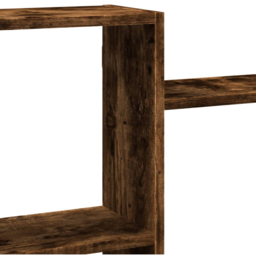 vidaXL 7 Shelf Smoked Oak Floating Wall Shelf - Size: 65 x 18 x 159cm - Brown - Wilko - thumbnail 7