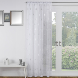 White Birch Panel Voile Curtain 137 x 140cm - Size: W 137 x D 140cm - Wilko - thumbnail 1