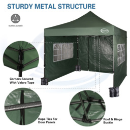 Maximus Green Pop Up Outdoor Gazebo with Removable Sides 3 x 3m - MCC - Wilko - thumbnail 7