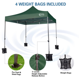 Maximus Green Pop Up Outdoor Gazebo with Removable Sides 3 x 3m - MCC - Wilko - thumbnail 6