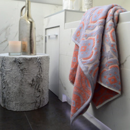 Allure Bath Fashions Cotton Ikat Sculpted Patterned Hand Towel 2 Pack - Size: 50 x 90cm - Purple - Wilko - thumbnail 3