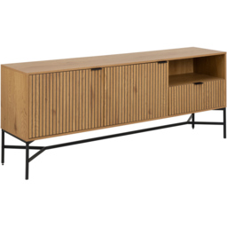 Florence Jaipur 2 Door Single Drawer Single Shelf Wild Oak Sideboard - Black - Furniture To Go - Wilko - thumbnail 3