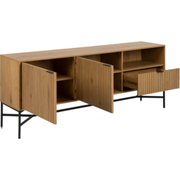 Florence Jaipur 2 Door Single Drawer Single Shelf Wild Oak Sideboard - Black - Furniture To Go - Wilko - thumbnail 6