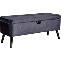 Home Source Carson Black Velvet Fabric Storage Ottoman - Size: 46 x 110 x 40cm - Wilko - thumbnail 3