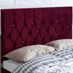 Aspire Furniture Catherine Lansfield Boutique Small Double Berry Brushed Velvet Headboard - Purple - Aspire Beds - Wilko - thumbnail 1