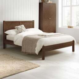 Herringford Double Walnut Chevron Bed - Brown - Birlea - Wilko - thumbnail 1