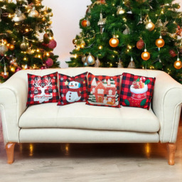 Xmas Haus Festive Black and Red Plaid House Christmas Cushion 45 x 45cm - Size: 450 x 450 x 150cm - Wilko - thumbnail 5