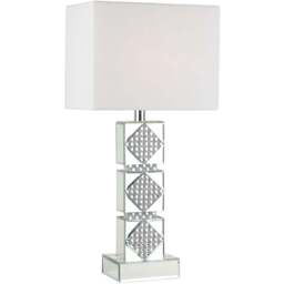 Boutique Collection Tallulah White Crystal Mirror Table Lamp - Size: 33 x 61 x 23cm - Wilko - thumbnail 1