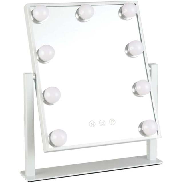 Living and Home White Hollywood LED Vanity Mirror - Size: 35.5 x 30.5 x 6cm - Wilko - image 1