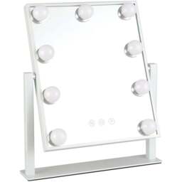 Living and Home White Hollywood LED Vanity Mirror - Size: 35.5 x 30.5 x 6cm - Wilko - thumbnail 1