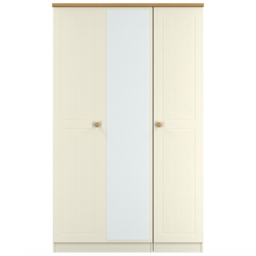 Crowndale Warwick 3 Door Cream Ash and Oak Triple Mirror Wardrobe - Wilko - thumbnail 3