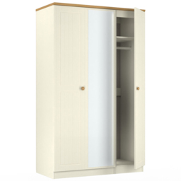 Crowndale Warwick 3 Door Cream Ash and Oak Triple Mirror Wardrobe - Wilko - thumbnail 6