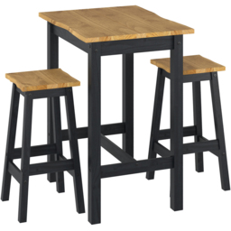 Core Products Corona 2 Seater High Breakfast Table Set Black - Wilko - thumbnail 3