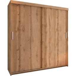 Sliding Wardrobes 4U 2 Sliding Door Oak Votan Modern Wardrobe 203cm - Size: 2 Door - Brown - Wilko - thumbnail 5