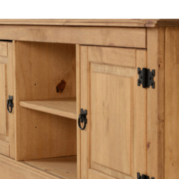 Seconique Corona 2 Door Distressed Waxed Pine Flat Screen TV Unit - Size: 40 x 120 x 51cm - Brown - Wilko - thumbnail 7
