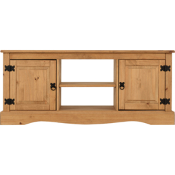 Seconique Corona 2 Door Distressed Waxed Pine Flat Screen TV Unit - Size: 40 x 120 x 51cm - Brown - Wilko - thumbnail 5