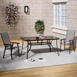 Living and Home Foldable 2 Seater Patio Set - Black - Wilko