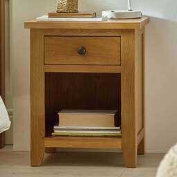 Julian Bowen Marlborough Single Drawer White Oak Bedside Table - Wood - Wilko - thumbnail 1