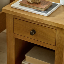 Julian Bowen Marlborough Single Drawer White Oak Bedside Table - Wood - Wilko - thumbnail 4