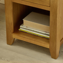 Julian Bowen Marlborough Single Drawer White Oak Bedside Table - Wood - Wilko - thumbnail 5