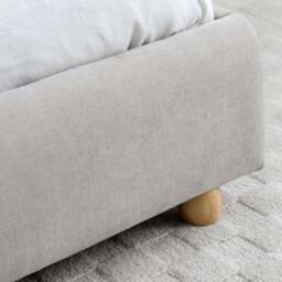 Myla King Size Natural Chenille Upholstered Bed Frame with Headboard - Kyoto Futons - Wilko - thumbnail 6