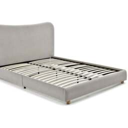 Myla King Size Natural Chenille Upholstered Bed Frame with Headboard - Kyoto Futons - Wilko - thumbnail 4