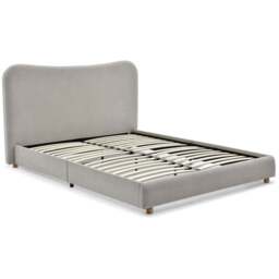 Myla King Size Natural Chenille Upholstered Bed Frame with Headboard - Kyoto Futons - Wilko - thumbnail 3