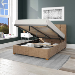 Aspire Hepburn Double Champagne Firenze Velour Ottoman Bed - Cream - Aspire Beds - Wilko - thumbnail 3